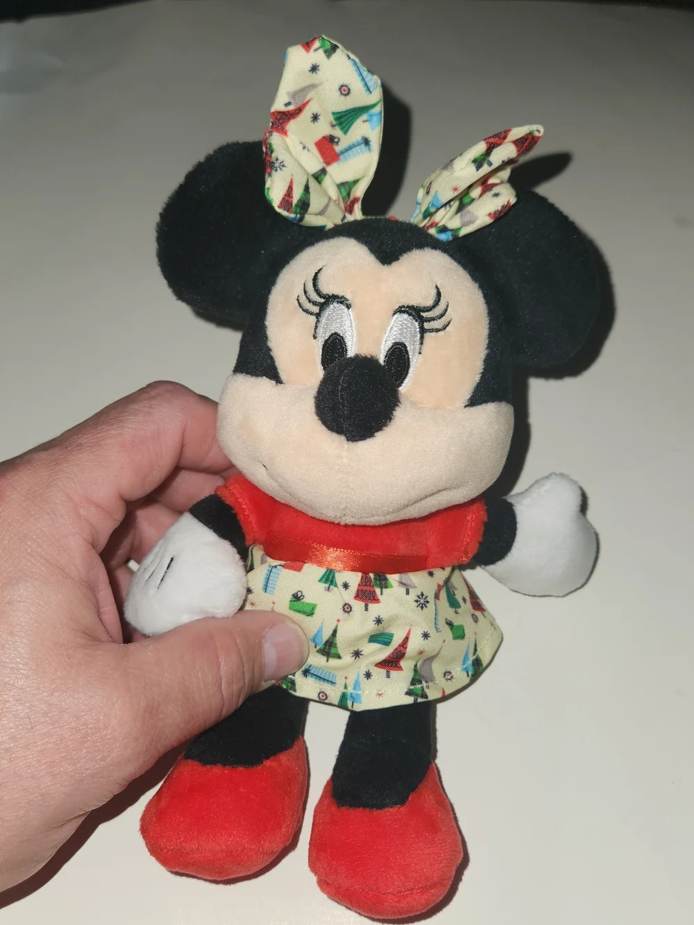 Minnie Mouse Plush Toy - Red & Cream Holiday Dress